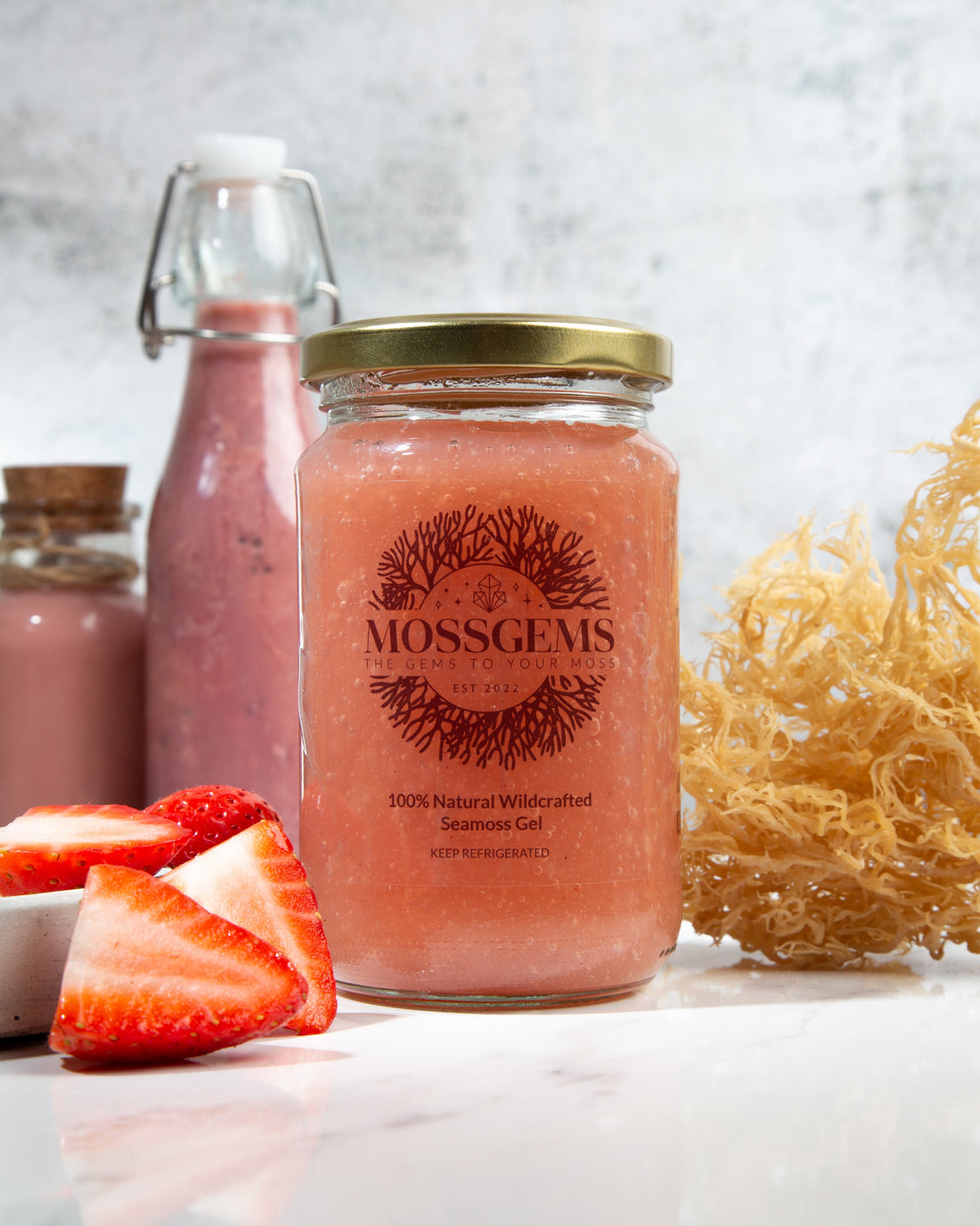 Strawberry flavoured sea moss gel